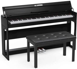 electric piano weighted keys 88 with 2-person large padded bench