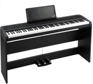 korg b1sp 88 weighted key digital piano with stand three pedal board and knox bench